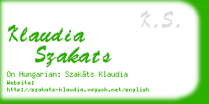 klaudia szakats business card
